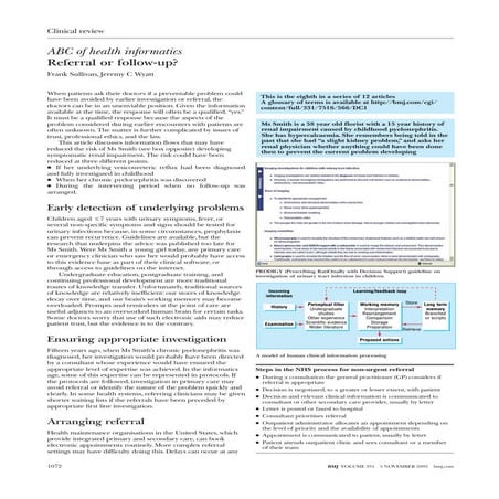 Referral or follow up