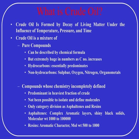 Refinery chemistry for non technical backgorund