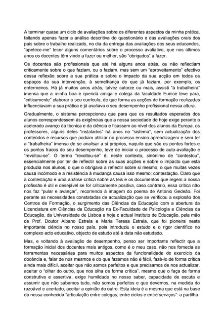 Reflectindo a Avaliação de Desempenho Docente