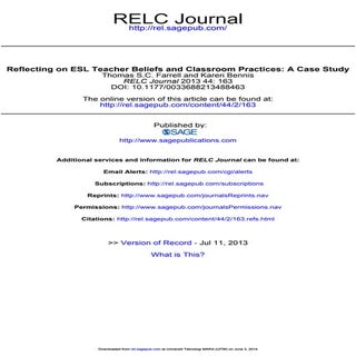 Reflecting on esl teacher beliefs a...