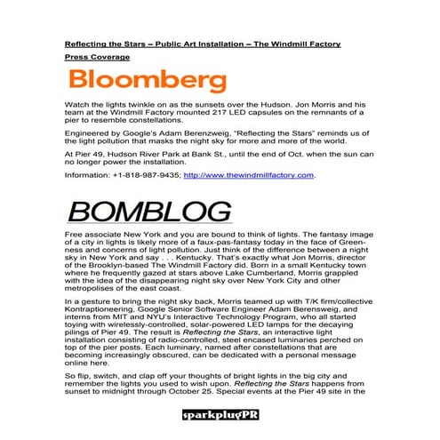 Reflecting The Stars - Editorial Coverage