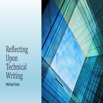 Reflecting Upon Technical Writing