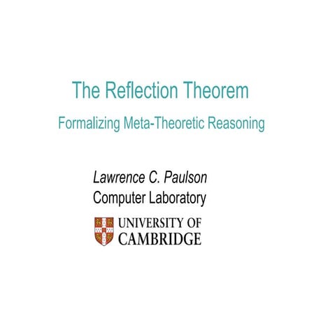 The Reflection Theorem: Formalizing Meta-Theoretic Reasoning