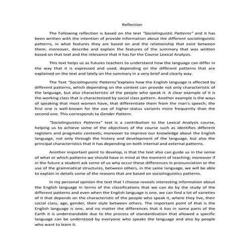 Reflection language in society | DOCX