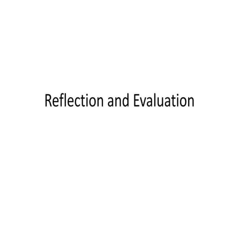 Reflection and evaluation