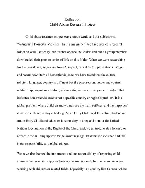 Essay about child abuse