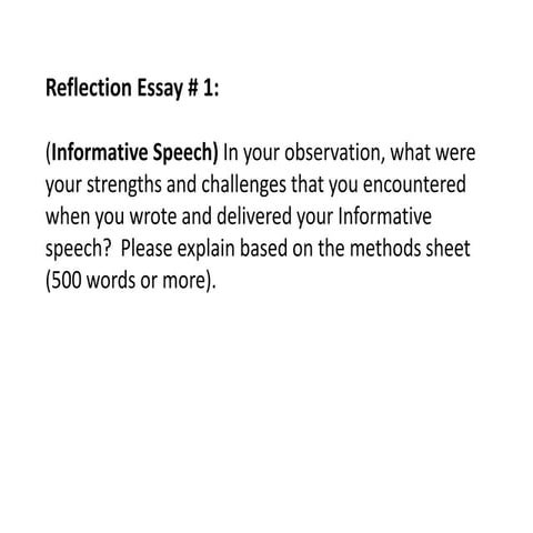 Reflection Essay #1