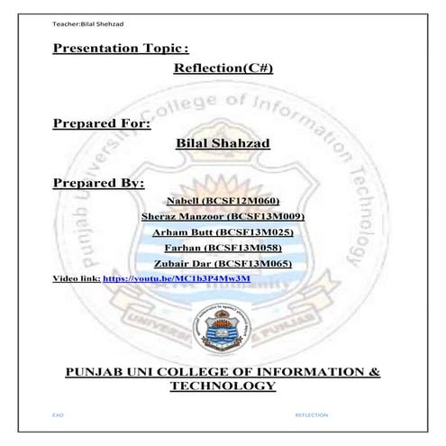 Reflection Mcq's by Zubair Dar