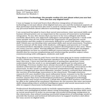 Reflection module 1 jennifer chang wathall