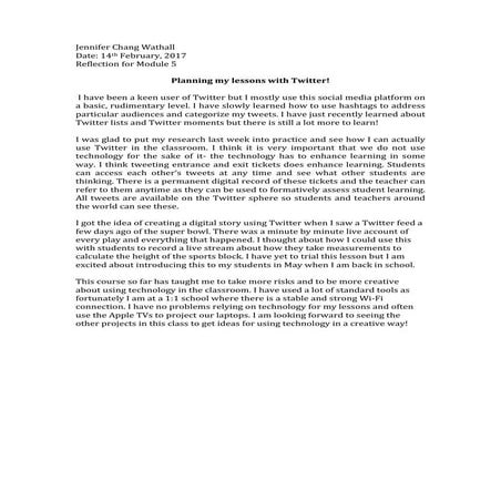 Reflection module 5 jennifer chang wathall