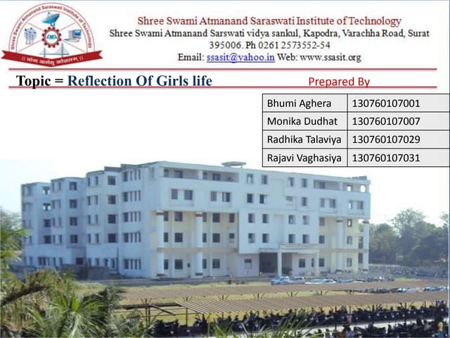 Reflection of girls life