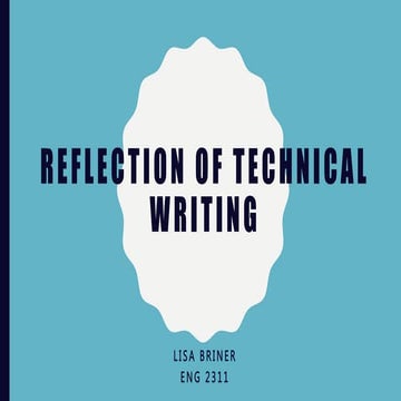 Reflection of Technical Writing | PPTX