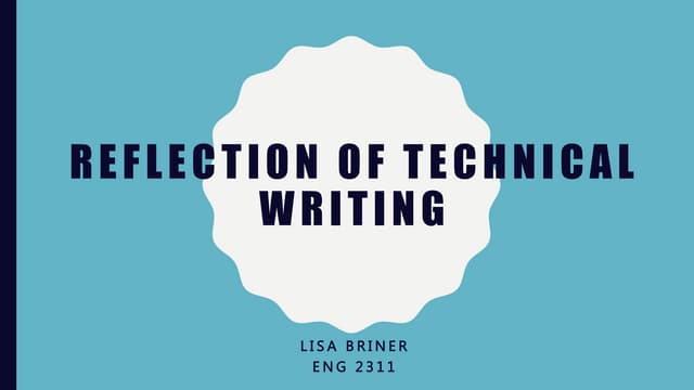 Reflection of Technical Writing