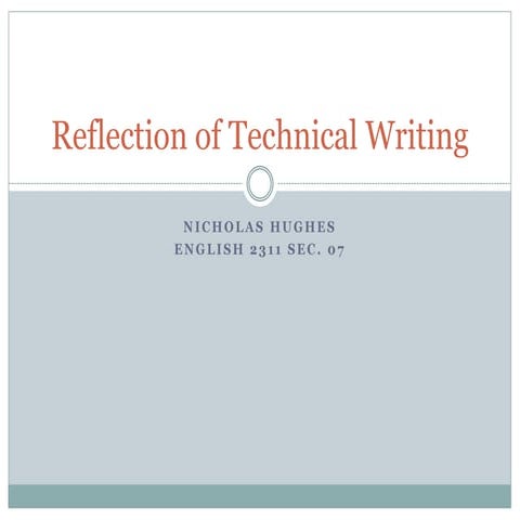 Reflection of technical writing