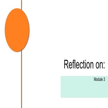 Reflection on module 3