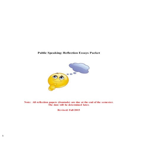 Reflection Essay Packet