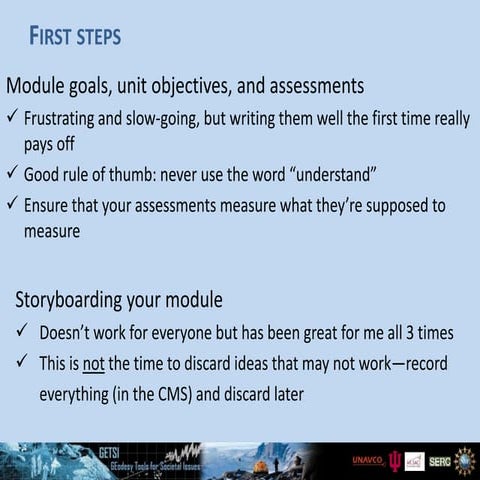 Reflections from Becca - Intro level modules