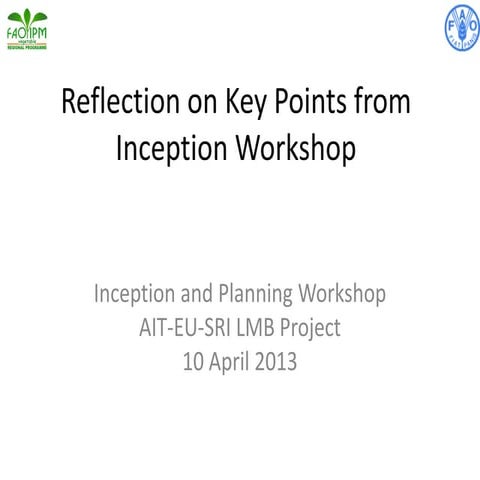 Reflection on Key Points from Inception Workshop