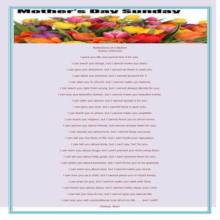 Reflections Of A  Mother