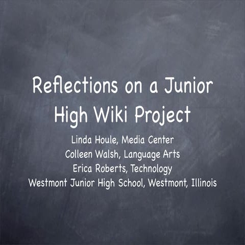 Reflections on a Jr. High Wiki Project