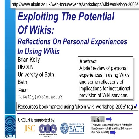 Reflections On Personal Experiences In Using Wikis