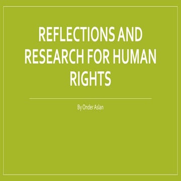 Reflections and research for human rights