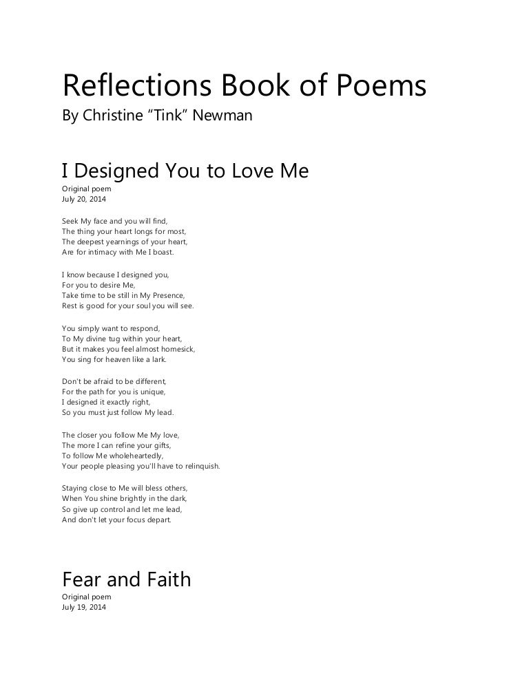 Reflections Book Of Poems