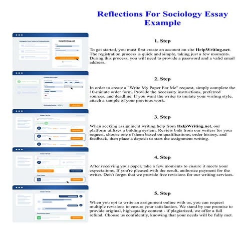 Reflections For Sociology Essay Example. Online assignment writing service.