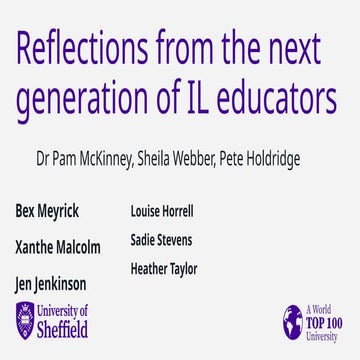 Reflections from the next generation of IL educators - Pam McKinney ...