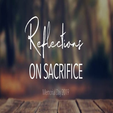 Reflections on Sacrifice