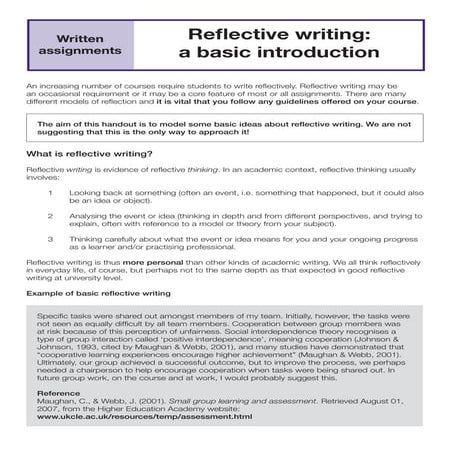Reflective writing---a-basic-introduction