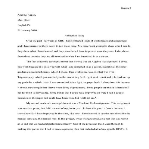 Reflective Essay new
