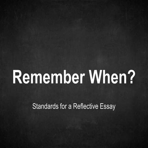 Reflective essay | PPTX