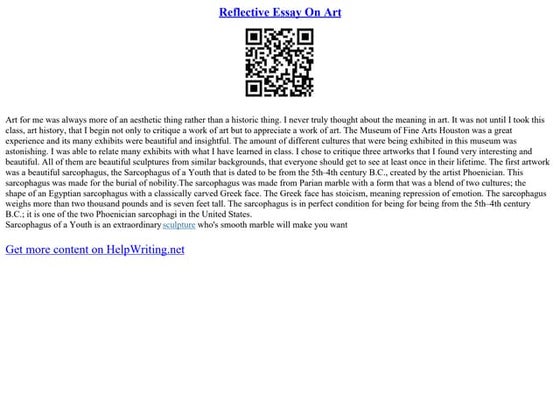 Reflective Essay On Art