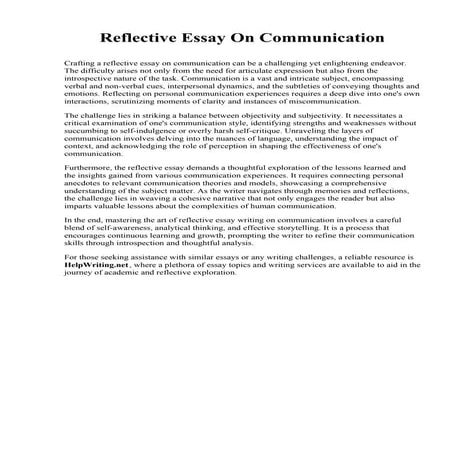 Reflective Essay On Communication.pdf