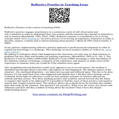 Reflective Essay Prompts