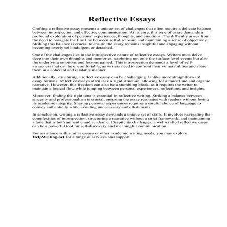Reflective Essays
