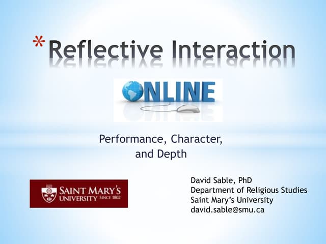 Reflective Interaction Online