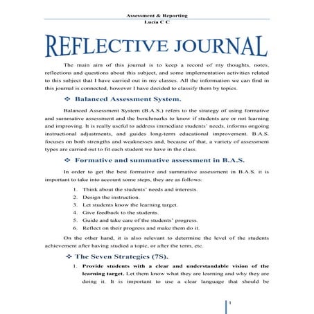 Reflective journal unit 2 a | PDF