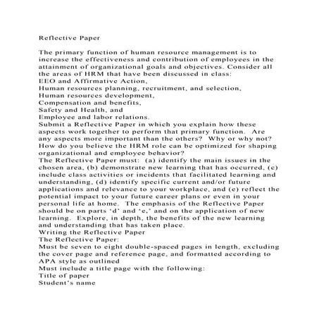 Bus 303 bus303 week 5 assignment reflective paper | DOC