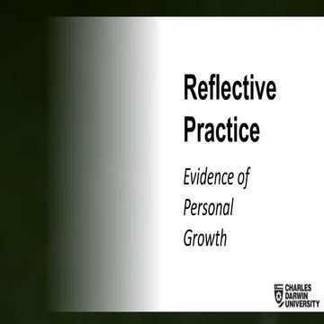 Reflective Practice: Evidence of personal growth