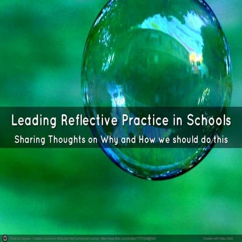 Reflective Practice in Schools - Some Questions