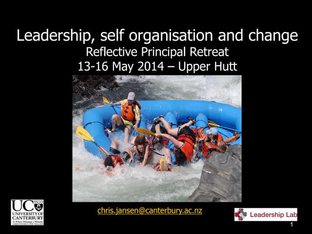 Reflective Principal Retreat: Leadership, self organisation and change