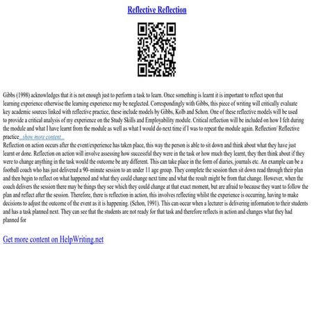 Reflective Reflection