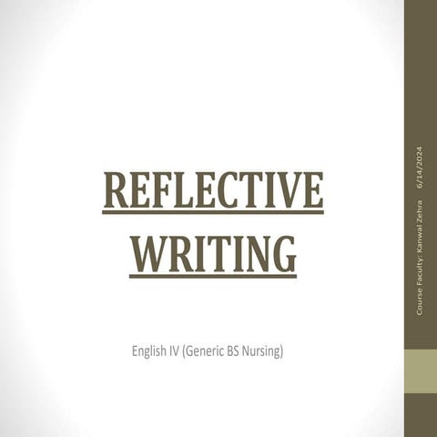 reflective writing and it's type and method