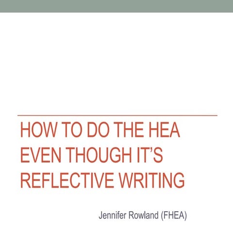 Reflective writing for HEA fellowship for librarians 