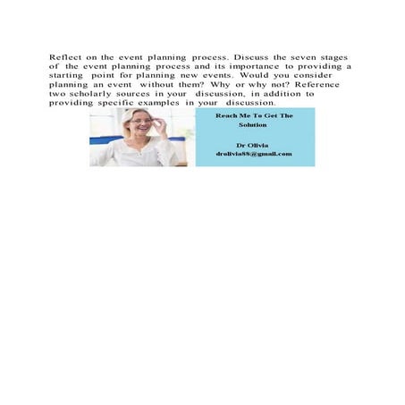 Reflect on the event planning process. Discuss the seven stages of | DOCX