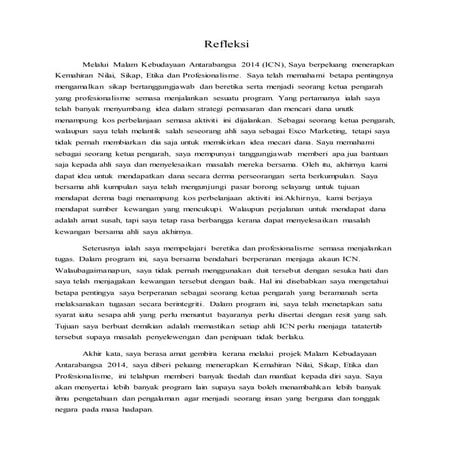 Refleksi hp etika, nilai profesionalisme