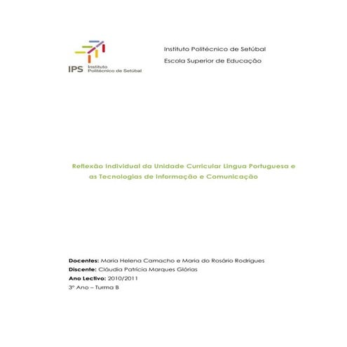 Reflexao individual   cláudia