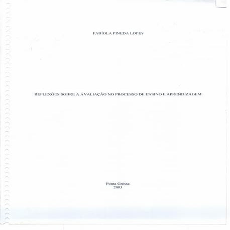 Reflexões sobre a avaliação no processo de ensino e aprendizagem | PDF